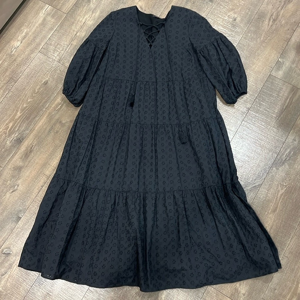 Brooks brothers black eyelet dress
